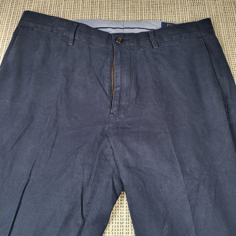 Polo Ralph Lauren Pants Mens 34x34 Blue Chino Stretch Straight Fit Casual Cotton